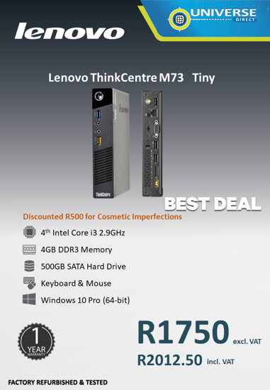 lenovo thinkcentre m73 desktop i3 4gb 500gb