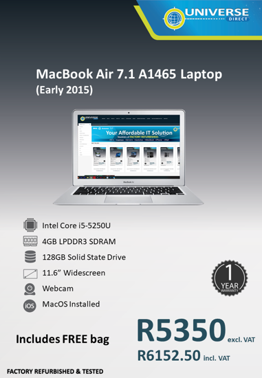 MacBook Air 7.1 A1465 i5 4GB 128GB MacOS | Universe Direct