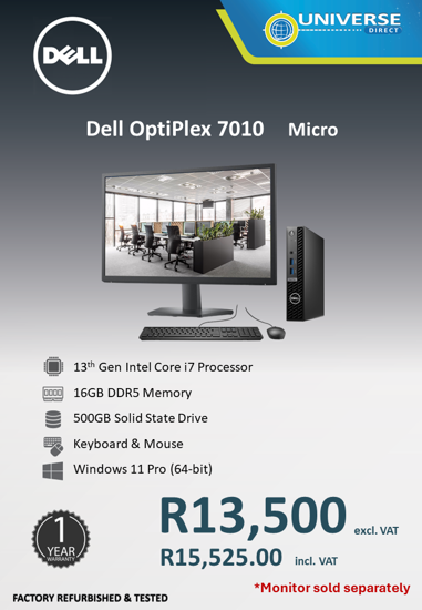 Picture of Dell OptiPlex 7010 i7 13th Gen 16GB 500GB W10P Desktop