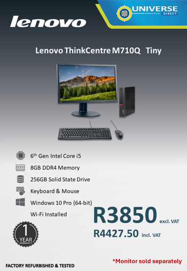 Picture of Lenovo ThinkCentre M710Q i5 6th 8GB 256GB W10P Tiny