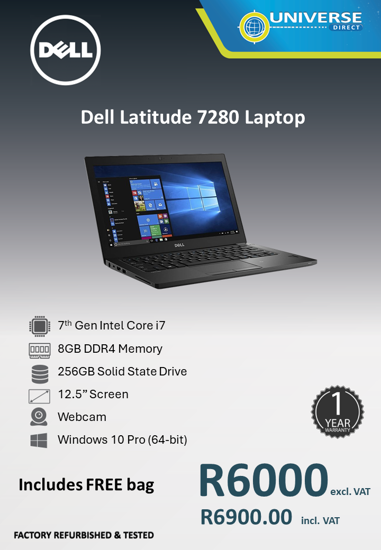 Picture of Dell Latitude 7280 7th Gen i7 8GB 256GB W10P