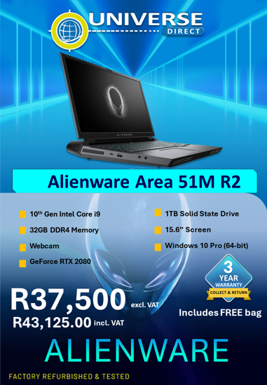 Picture of Alienware 51M R2 i9 10th 32GB 1TB RTX 2080 15.5" W10P