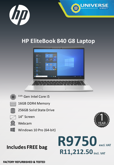 Picture of HP EliteBook 840 G8 i5 11th Gen 16GB 256GB W10P Laptop