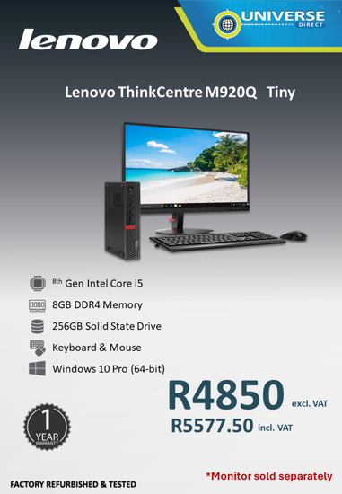 Picture of Lenovo ThinkCentre M920Q i5 8th Gen 8GB 256GB W10P Tiny