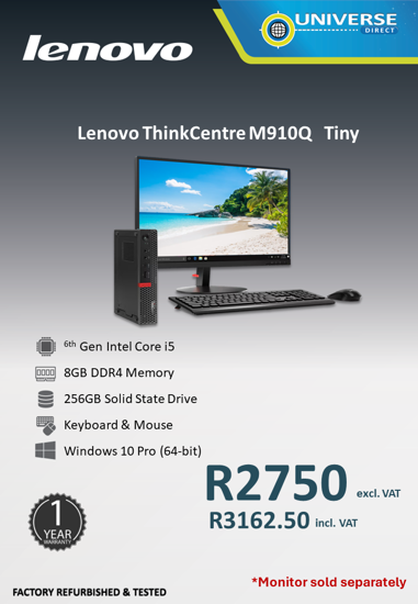 Picture of Lenovo ThinkCentre M910Q i5 6th 8GB 256GB W10P Tiny