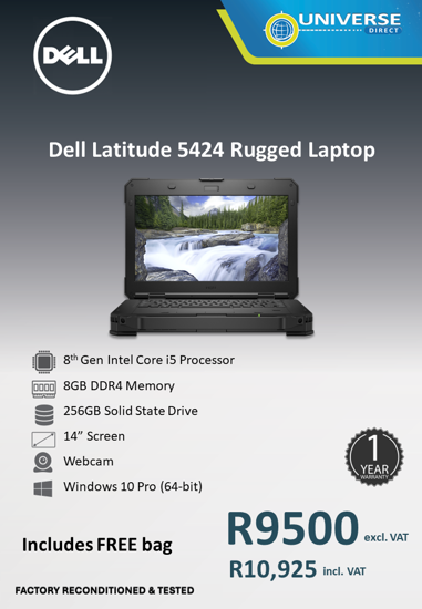 Picture of Dell Latitude 5424 Rugged i5 8th Gen 8GB 256GB  W10P Laptop