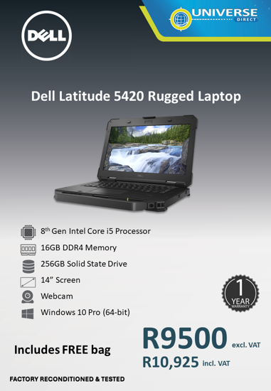 Picture of Dell Latitude 5420 Rugged i5 8th 16GB 256GB W10P Laptop