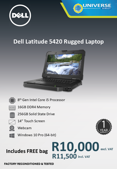 Picture of Dell Latitude 5420 Rugged i5 8th 16GB 256GB W10P TS Laptop