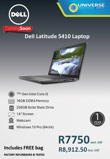 Picture of ARRIVING SOON - Dell Latitude 5410 10th Gen i5 16GB 256GB W10P  Laptop