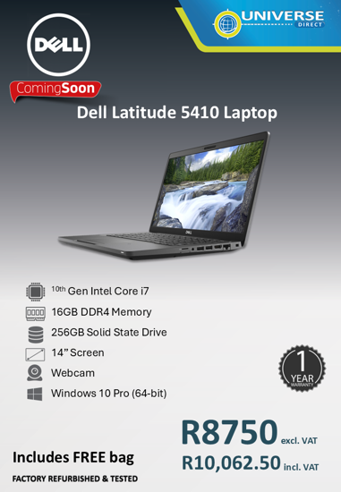 Picture of ARRIVING SOON - Dell Latitude 5410 10th Gen i7 16GB 256GB W10P  Laptop