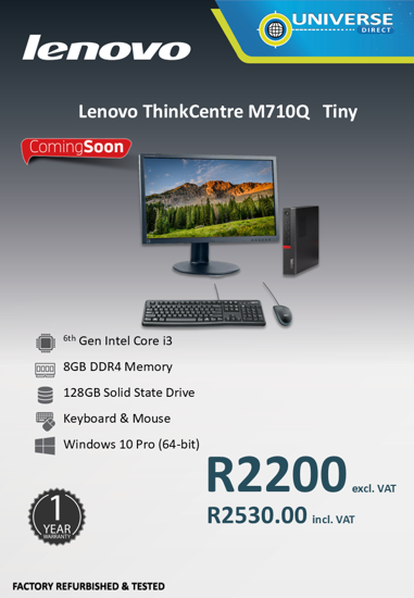 Picture of ARRIVING SOON-Lenovo ThinkCentre M710Q i3 8GB 256GB W10P Tiny