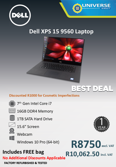 Picture of BEST DEAL-Dell XPS 15 9560 i7 16GB 1TB W10P Laptop