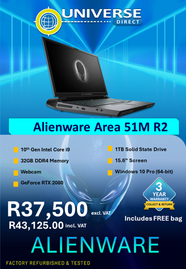 Picture of Alienware Area 51M R2 i9 10th 32GB 1TB RTX 2080 W10P