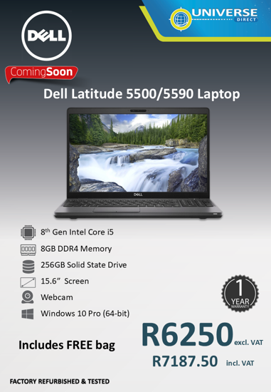 Picture of ARRIVING SOON - Dell Latitude 5500/5590 8th Gen i5 8GB 256GB W10P Laptop