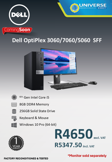 Picture of ARRIVING SOON - Dell OptiPlex 3060/7060/5060 i5 8th Gen 8GB 256GB W10P SFF