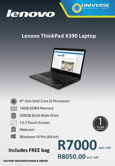 Picture of Lenovo X390 i5 16GB 256GB W10P Touchscreen Laptop