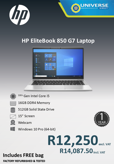 Picture of HP EliteBook 850 G7 10th i5 16GB 512GB W10P Laptop