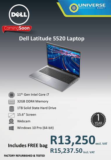 Picture of ARRIVING SOON - Dell Latitude 5520 i7 11th Gen 32GB 1TB SSD W10P Laptop