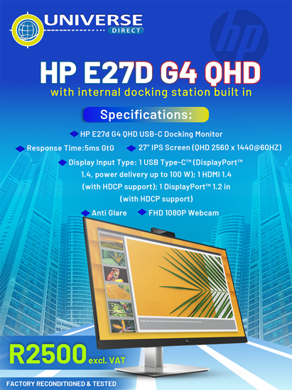 Picture of HP E27D G4 QHD (With Internal Docking Station)