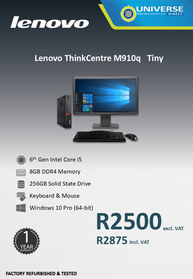 Picture of Lenovo ThinkCentre M910Q i5 6th 8GB 256GB W10P Tiny