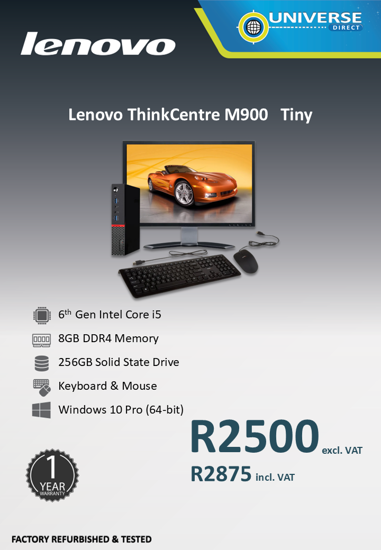 Picture of Lenovo ThinkCentre M900 i5 6th Gen 8GB 256GB W10P Tiny