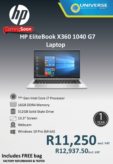 Picture of ARRIVING SOON - HP EliteBook X360 1040 G7 i7 10th Gen 16GB 512GB W10P Laptop