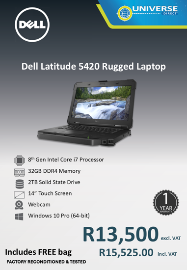 Picture of Dell Latitude 5420 Rugged i7 8th 32GB 2TB W10P Laptop