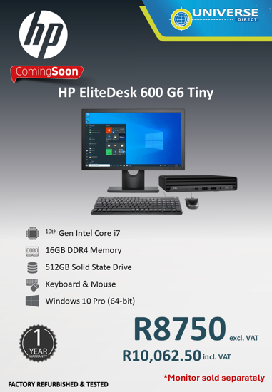 Picture of ARRIVING SOON - HP EliteDesk 600 G6 i7 10th Gen 16GB 512GB W10P Tiny