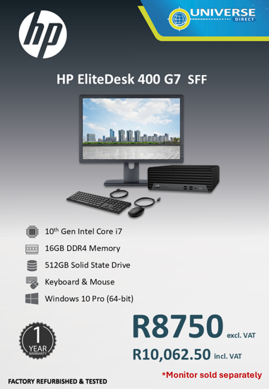 Picture of HP EliteDesk 400 G7 i7 10th Gen 16GB 512GB W10P SFF