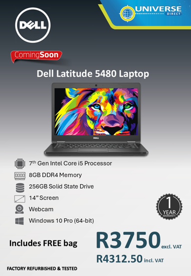 Picture of ARRIVING SOON - Dell Latitude 5480 7th i5 8GB 256GB W10P